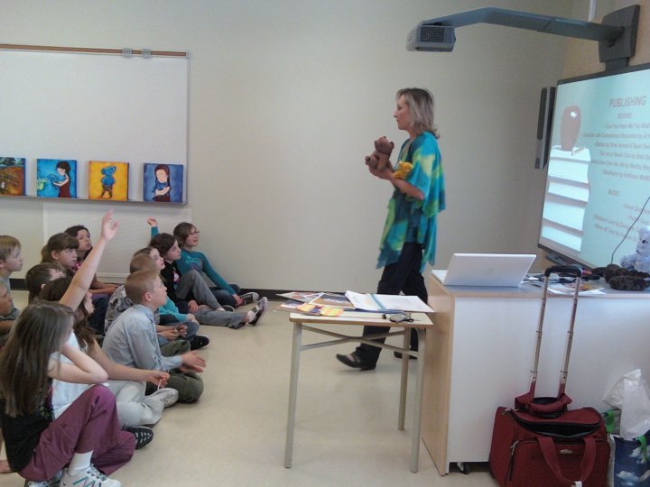 Kathleen speaking at McKenzie Towne Elementary School (Calgary, Alberta)